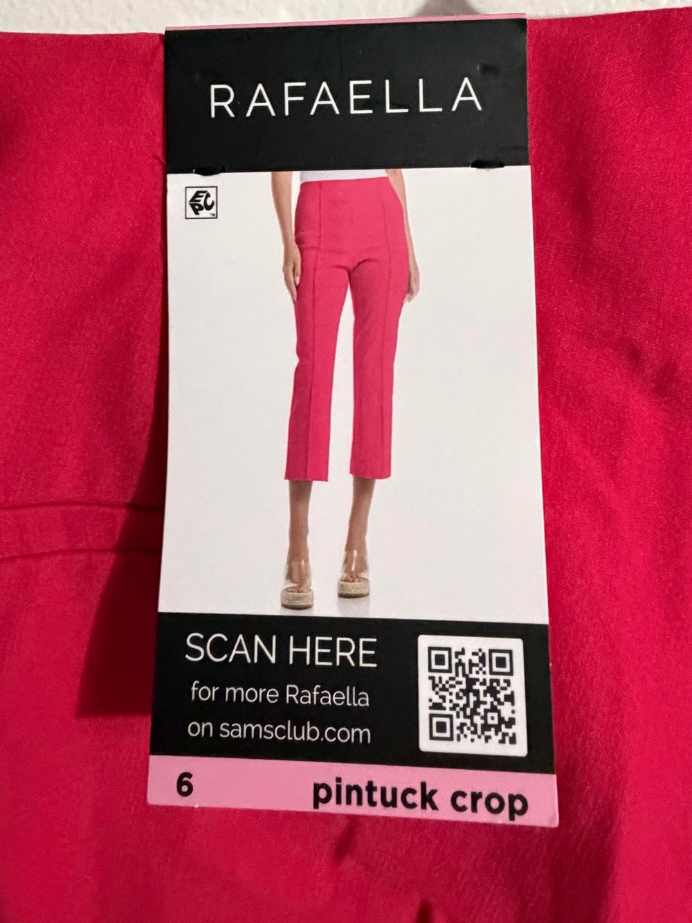 Rafaella Pink Pintuck Cropped Pants